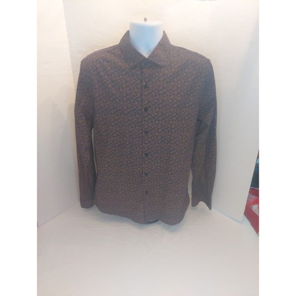 Consequence Men’s Dress Shirt Button Up Long Sleeve Casual Paisley Size L EUC - Picture 1 of 9